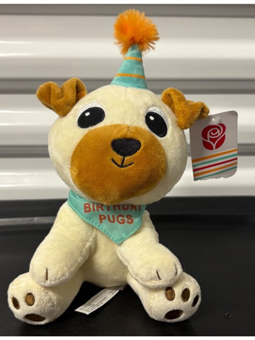 Birthday Pug Plush Toy With Party Hat & Bandana - American Greetings 9.5" NWT